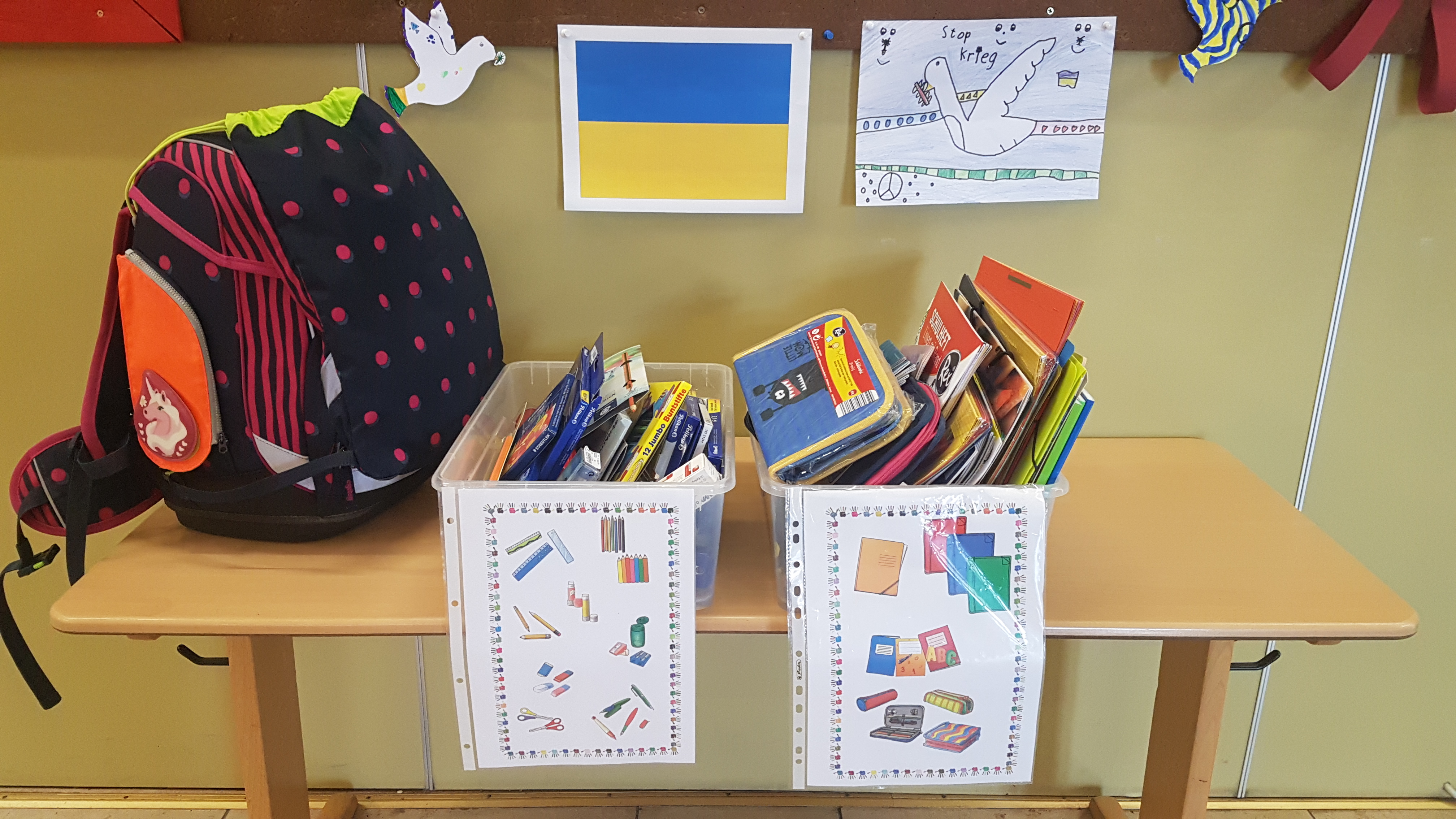Schulsachen für ukrainische Kinder